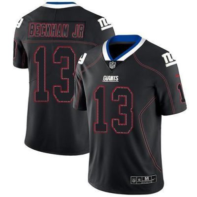 Nike New York Giants #13 Odell Beckham Jr Lights Out Black Men's Stitched NFL Limited Rush Jersey Men's