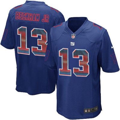 Nike New York Giants #13 Odell Beckham Jr Royal Blue Team Color Men's Stitched NFL Limited Strobe Jersey Men's