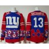 Nike New York Giants #13 Odell Beckham Jr Royal Blue/Red Men's Ugly Sweater Men's
