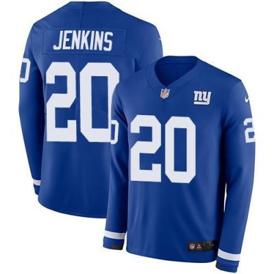 Nike New York Giants #20 Janoris Jenkins Royal Blue Team Color Men's Stitched NFL Limited Therma Long Sleeve Jersey Men's