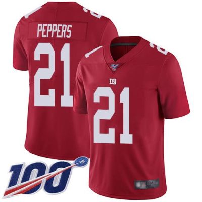 Nike New York Giants #21 Jabrill Peppers Red Men's Stitched NFL Limited Inverted Legend 100th Season Jersey Men's