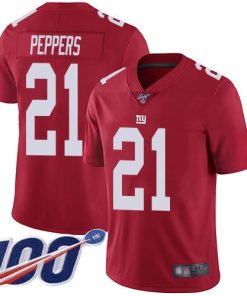 Nike New York Giants #21 Jabrill Peppers Red Alternate Men's Stitched NFL 100th Season Vapor Limited Jersey Men's