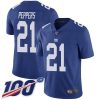 Nike New York Giants #21 Jabrill Peppers Royal Blue Team Color Men's Stitched NFL 100th Season Vapor Limited Jersey Men's