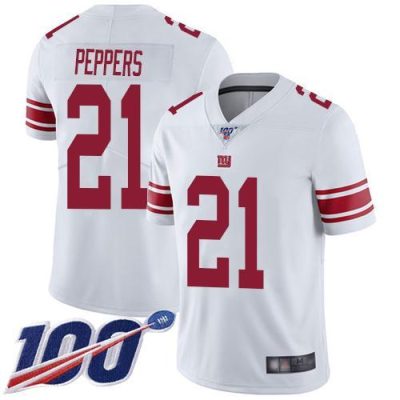 Nike New York Giants #21 Jabrill Peppers White Men's Stitched NFL 100th Season Vapor Limited Jersey Men's