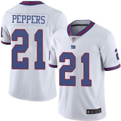 Nike New York Giants #21 Jabrill Peppers White Men's Stitched NFL Limited Rush Jersey Men's