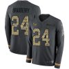Nike New York Giants #24 James Bradberry Anthracite Salute to Service Men's Stitched NFL Limited Therma Long Sleeve Jersey Men's