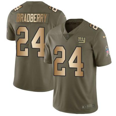 Nike New York Giants #24 James Bradberry Olive/Gold Men's Stitched NFL Limited 2017 Salute To Service Jersey Men's