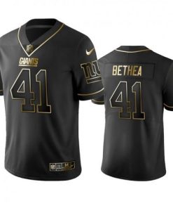 Nike New York Giants #41 Antoine Bethea Black Golden Limited Edition Stitched NFL Jersey Men's