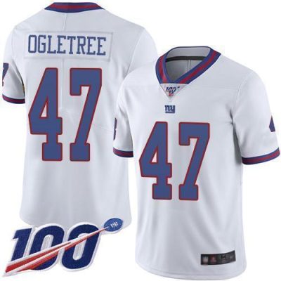 Nike New York Giants #47 Alec Ogletree White Men's Stitched NFL Limited Rush 100th Season Jersey Men's