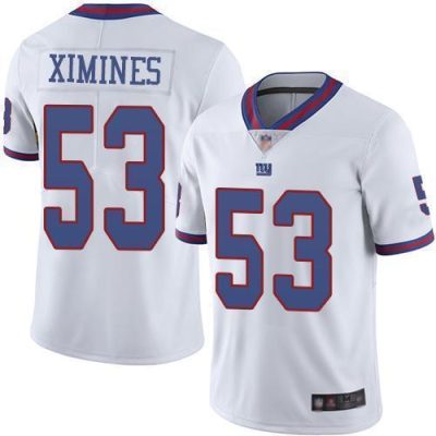Nike New York Giants #53 Oshane Ximines White Men's Stitched NFL Limited Rush Jersey Men's