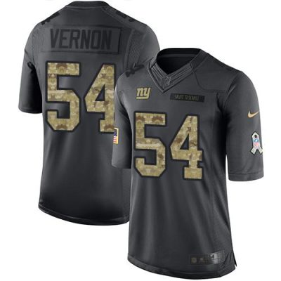Nike New York Giants #54 Olivier Vernon Black Men's Stitched NFL Limited 2016 Salute to Service Jersey Men's