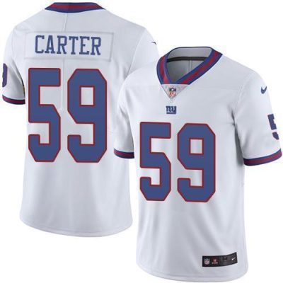 Nike New York Giants #59 Lorenzo Carter White Men's Stitched NFL Limited Rush Jersey Men's