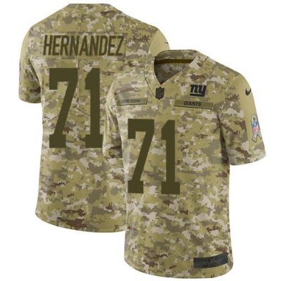 Nike New York Giants #71 Will Hernandez Camo Men's Stitched NFL Limited 2018 Salute To Service Jersey Men's