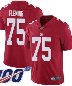 Nike New York Giants #75 Cameron Fleming Red Alternate Men's Stitched NFL 100th Season Vapor Untouchable Limited Jersey Men's