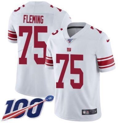 Nike New York Giants #75 Cameron Fleming White Men's Stitched NFL 100th Season Vapor Untouchable Limited Jersey Men's
