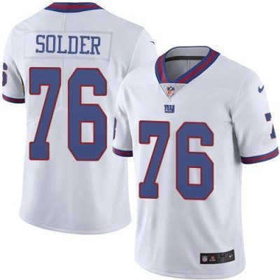 Nike New York Giants #76 Nate Solder White Men's Stitched NFL Limited Rush Jersey Men's