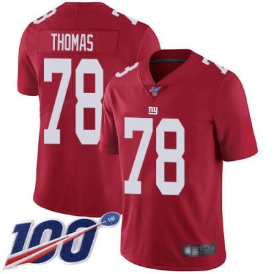 Nike New York Giants #78 Andrew Thomas Red Men's Stitched NFL Limited Inverted Legend 100th Season Jersey Men's