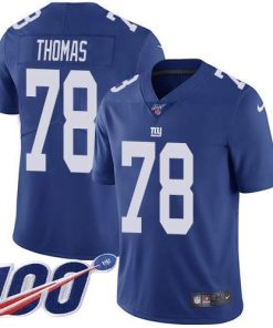 Nike New York Giants #78 Andrew Thomas Royal Blue Team Color Men's Stitched NFL 100th Season Vapor Untouchable Limited Jersey Men's