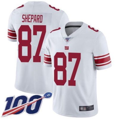 Nike New York Giants #87 Sterling Shepard White Men's Stitched NFL 100th Season Vapor Limited Jersey Men's