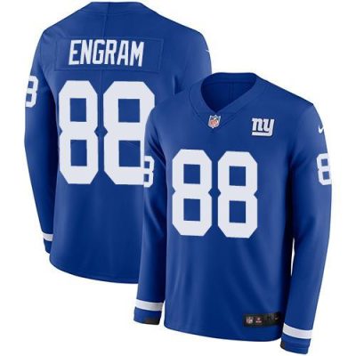 Nike New York Giants #88 Evan Engram Royal Blue Team Color Men's Stitched NFL Limited Therma Long Sleeve Jersey Men's