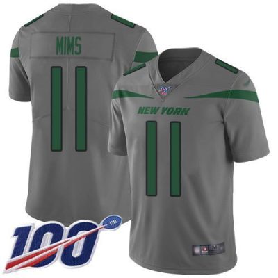 Nike New York Jets #11 Denzel Mim Gray Stitched NFL Limited Inverted Legend 100th Season Jersey