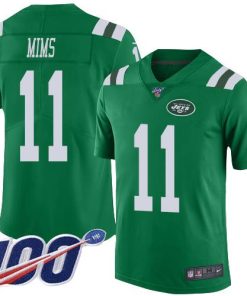 Nike New York Jets #11 Denzel Mim Green Stitched NFL Limited Rush 100th Season Jersey