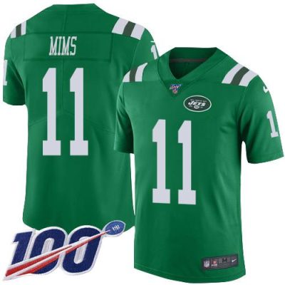 Nike New York Jets #11 Denzel Mim Green Stitched NFL Limited Rush 100th Season Jersey