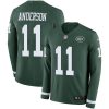 Nike New York Jets #11 Robby Anderson Green Team Color Stitched NFL Limited Therma Long Sleeve Jersey