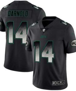 Nike New York Jets #14 Sam Darnold Black Stitched NFL Vapor Untouchable Limited Smoke Fashion Jersey
