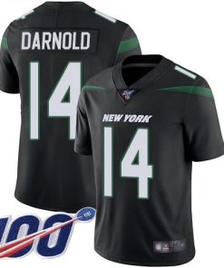 Nike New York Jets #14 Sam Darnold Black Alternate Stitched NFL 100th Season Vapor Limited Jersey