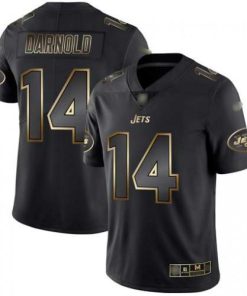 Nike New York Jets #14 Sam Darnold Black/Gold Stitched NFL Vapor Untouchable Limited Jersey