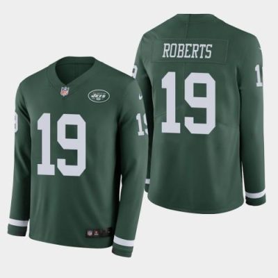 Nike New York Jets #19 Andre Roberts Green Team Color Stitched NFL Limited Therma Long Sleeve Jersey