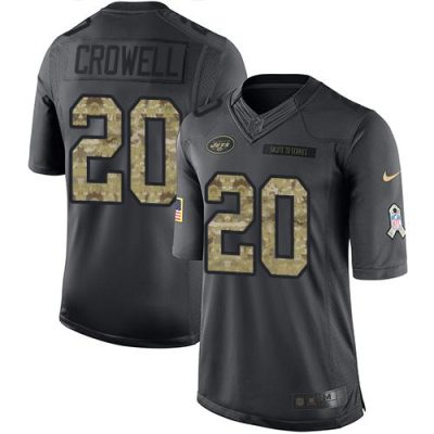 Nike New York Jets #20 Isaiah Crowell Black Stitched NFL Limited 2016 Salute to Service Jersey