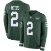 Nike New York Jets #2 Jason Myers Green Team Color Stitched NFL Limited Therma Long Sleeve Jersey