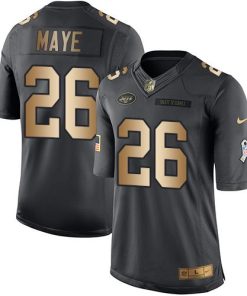 Nike New York Jets #26 Marcus Maye Black Stitched NFL Limited Gold Salute To Service Jersey