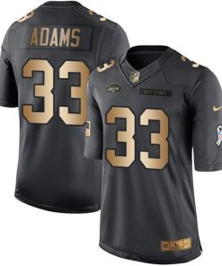 Nike New York Jets #33 Jamal Adams Black Stitched NFL Limited Gold Salute To Service Jersey