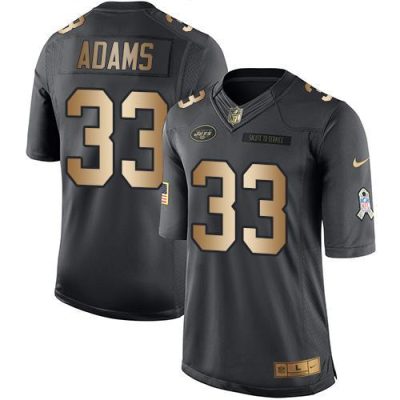 Nike New York Jets #33 Jamal Adams Black Stitched NFL Limited Gold Salute To Service Jersey