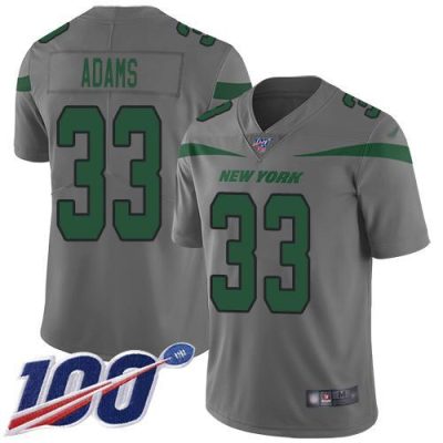 Nike New York Jets #33 Jamal Adams Gray Stitched NFL Limited Inverted Legend 100th Season Jersey