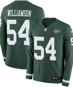 Nike New York Jets #54 Avery Williamson Green Team Color Stitched NFL Limited Therma Long Sleeve Jersey