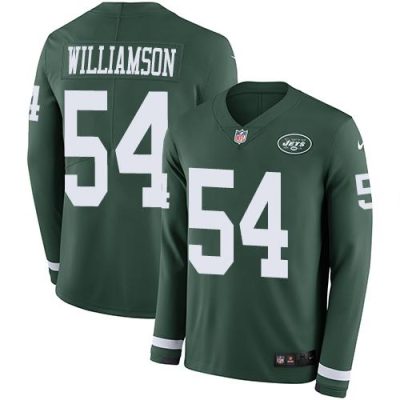 Nike New York Jets #54 Avery Williamson Green Team Color Stitched NFL Limited Therma Long Sleeve Jersey