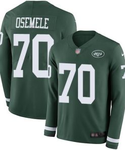 Nike New York Jets #70 Kelechi Osemele Green Team Color Stitched NFL Limited Therma Long Sleeve Jersey