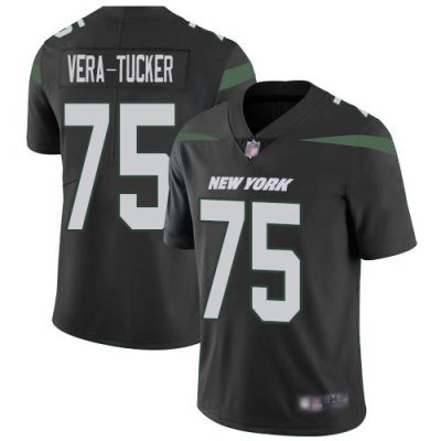 Nike New York Jets #75 Alijah Vera-Tucker Black Alternate Stitched NFL Vapor Untouchable Limited Jersey