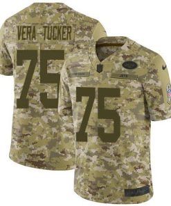 Nike New York Jets #75 Alijah Vera-Tucker Camo Stitched NFL Limited 2018 Salute To Service Jersey