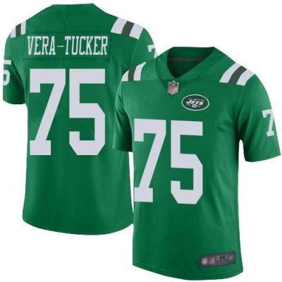 Nike New York Jets #75 Alijah Vera-Tucker Green Stitched NFL Limited Rush Jersey