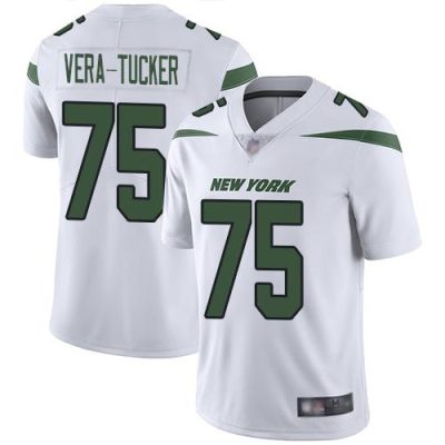 Nike New York Jets #75 Alijah Vera-Tucker White Stitched NFL Vapor Untouchable Limited Jersey