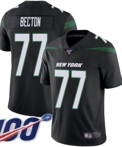 Nike New York Jets #77 Mekhi Becton Black Alternate Stitched NFL 100th Season Vapor Untouchable Limited Jersey