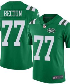 Nike New York Jets #77 Mekhi Becton Green Stitched NFL Limited Rush Jersey