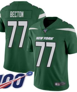 Nike New York Jets #77 Mekhi Becton Green Team Color Stitched NFL 100th Season Vapor Untouchable Limited Jersey
