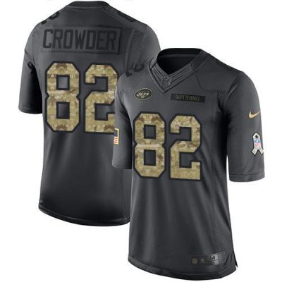 Nike New York Jets #82 Jamison Crowder Black Stitched NFL Limited 2016 Salute to Service Jersey