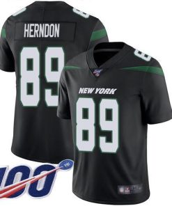Nike New York Jets #89 Chris Herndon Black Alternate Stitched NFL 100th Season Vapor Limited Jersey